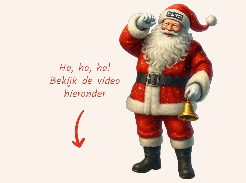 Kerstman met muts Benitech Kozijnen