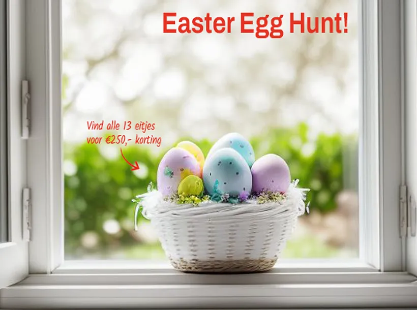 Benitech Kozijnen Paasactie 2024 Easter Egg Hunt - vind alle 13 eitjes voor 250 euro korting