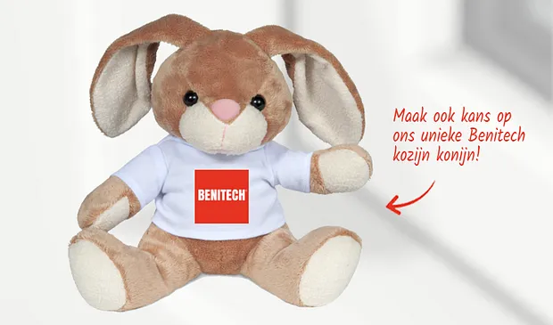 Benitech Kozijn Konijn knuffel, maak ook kans op ons unieke kozijn konijn