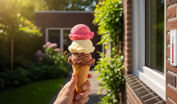 Woning met kunststof kozijnen in zomerse omstandigheden