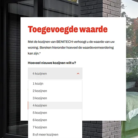 Screenshot Benitech Kozijnen rekentool toegevoegde waarde