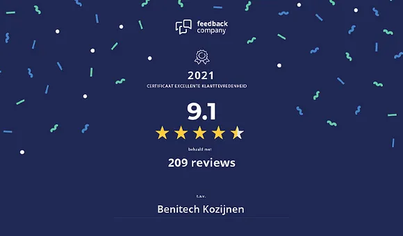 Feedback Company certificaat Benitech kozijnen klanttevredenheid 2021