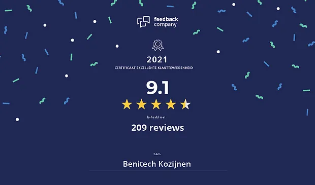 Feedback Company certificaat Benitech kozijnen klanttevredenheid 2021