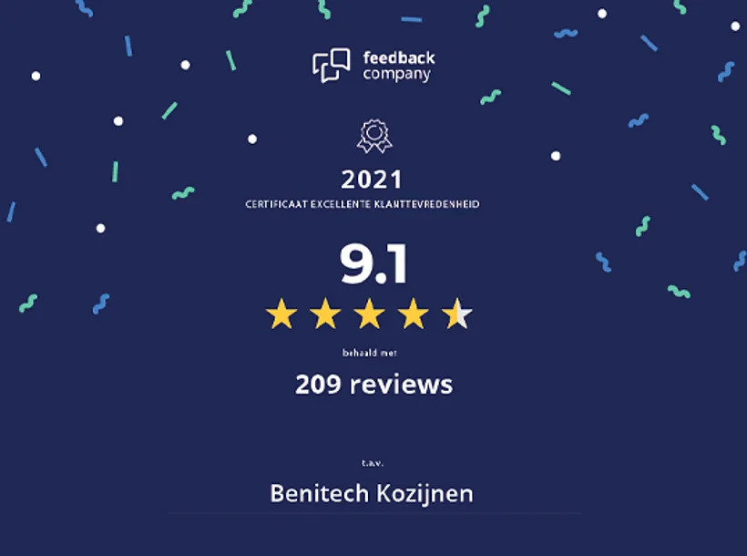 Feedback Company certificaat Benitech kozijnen klanttevredenheid 2021