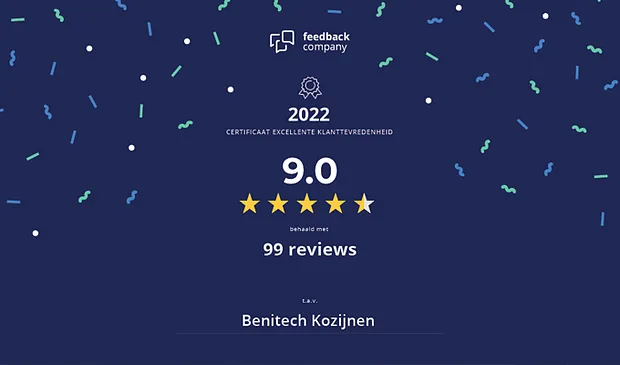 Feedback Company certificaat Benitech kozijnen klanttevredenheid 2022