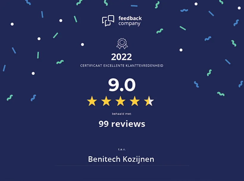Feedback Company certificaat Benitech kozijnen klanttevredenheid 2022