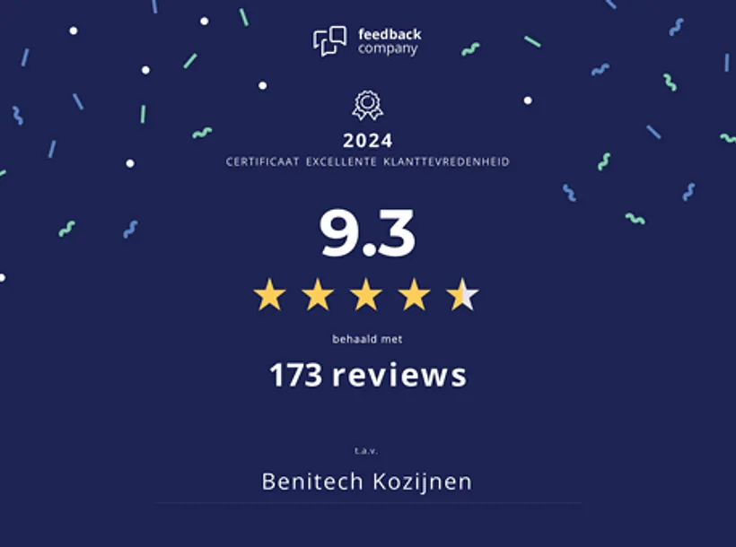 Feedback Company certificaat Benitech kozijnen klanttevredenheid 2024