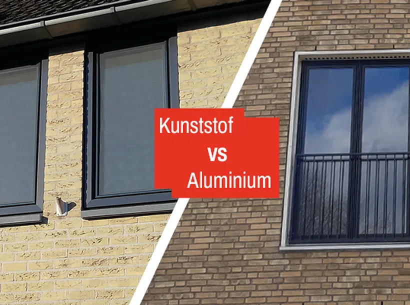 Tweedeling met links kunststof kozijnen en rechts aluminium kozijnen - kunststof of aluminium kozijnen