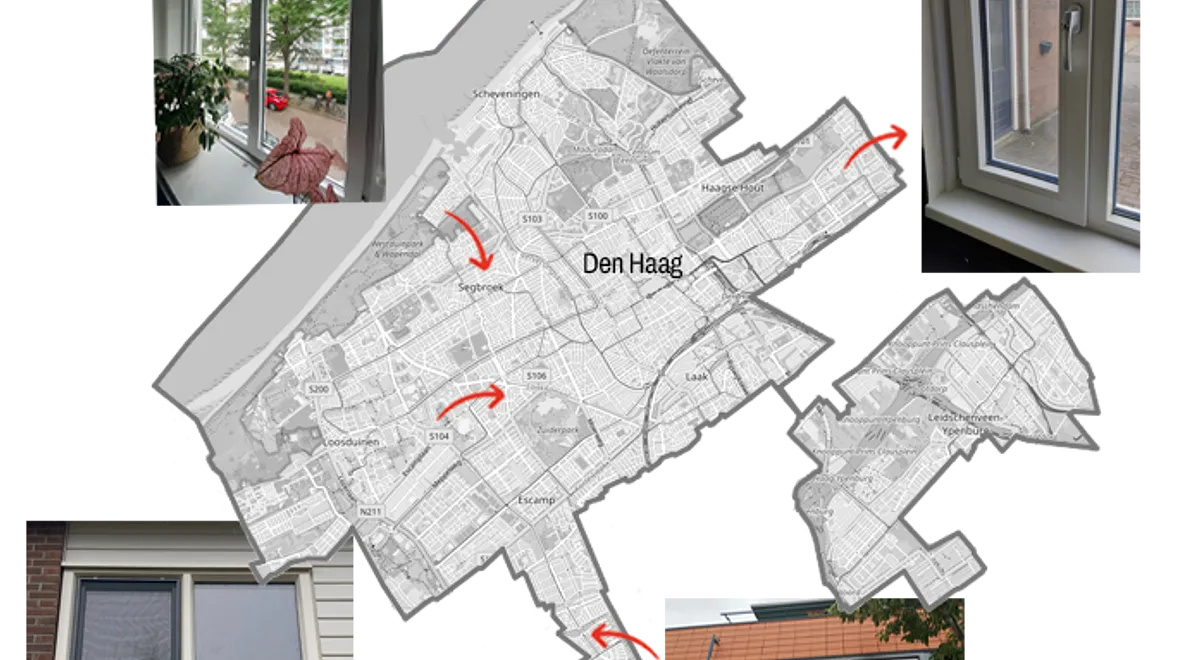Kaart Den haag en omstreken met referentiefoto's kunststof kozijnen