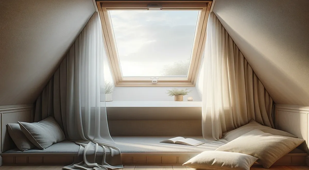 Gezellige sfeervolle zolder met een velux dakraam