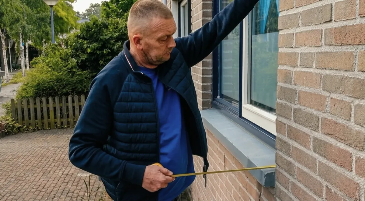 Benitech medewerker meet kozijnen in