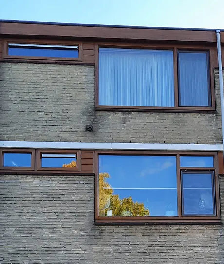 Kunststof kozijnen houtlook in kleur golden oak