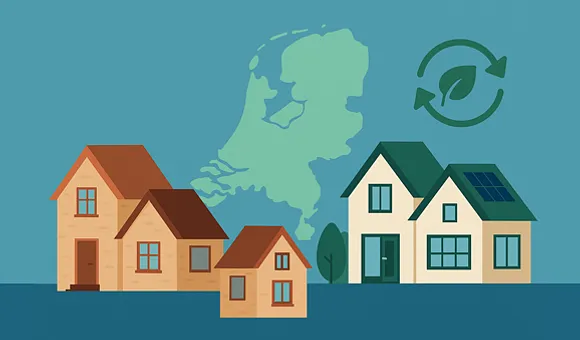 Infographic woningen Nederland verduurzamen met kunststof kozijnen
